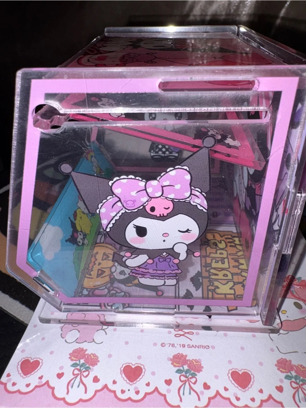 Kuromi‎ Pink Acrylic Jewelry Box/stationary box